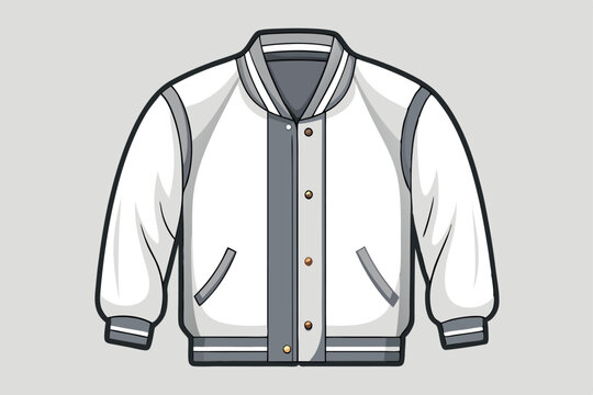 recommend clip art: Bomber jacket technical fashion illustration. bomber jacket vector template illustration. 