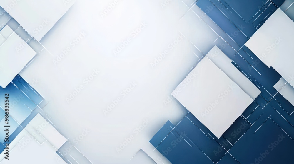 Wall mural Modern blue white abstract presentation background with corporate concept