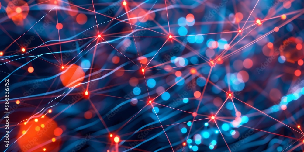 Aufkleber Image depicting a network where data flows directly between devices, with visual indicators of streamlined communication and a lack of intermediary servers