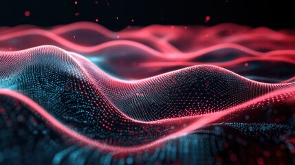 abstract technology particles lines mesh background