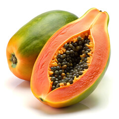 papaya vegetable on a white background