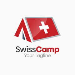 Obraz premium Swiss Camp Logo Design Template. Good for Business, Agency, Community and Organization