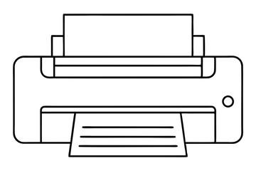 Printer outline vector, Home printer continuous line drawing, scanner, fax, photo printer, copier.



