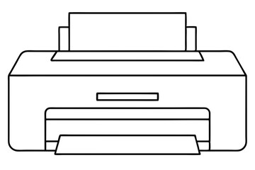 Printer outline vector, Home printer continuous line drawing, scanner, fax, photo printer, copier.



