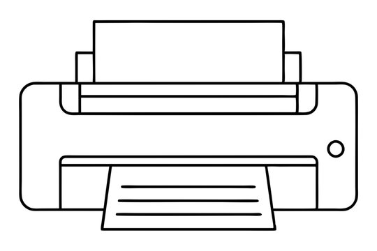 black and white printer with paper clip art preview