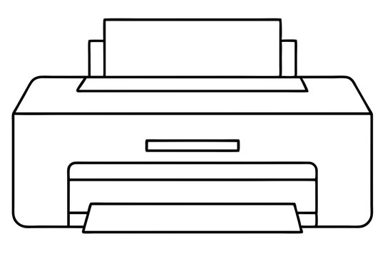 black and white printer with paper clip art preview