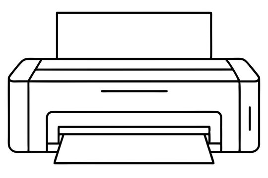 black and white printer outline clip art preview