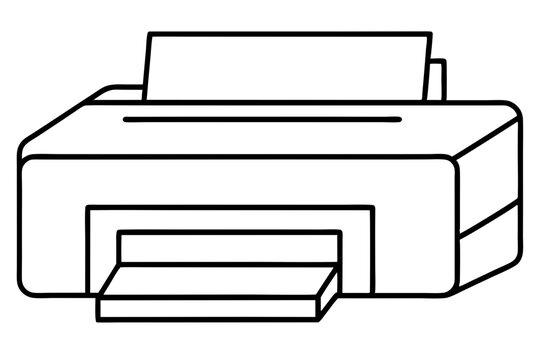 black and white printer outline clip art preview