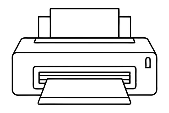 black and white printer outline clip art preview
