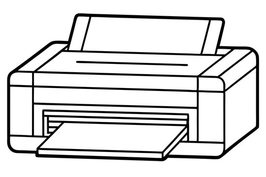 black and white printer drawing clip art preview