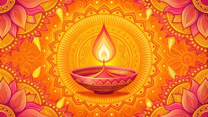 Diwali wallpaper with burning diya