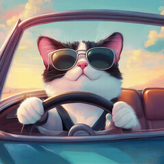 A Driving Cat (Sports Car)