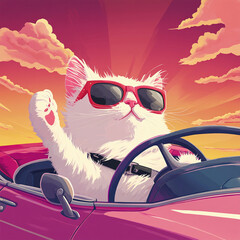  A Driving Cat (Sports Car)