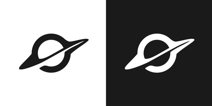 Black hole icon logo background abstract vector space concept illustration