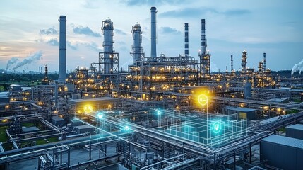 Industrial Plant with Smart Technology and Digital Overlay