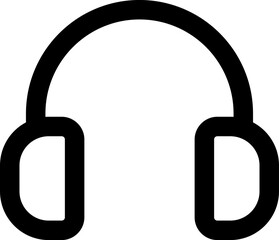 UI headphones Vector Icon Illustration. Line Style