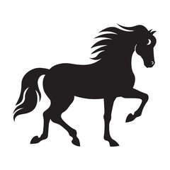 Horse silhouette vector illustration isolated on white background.