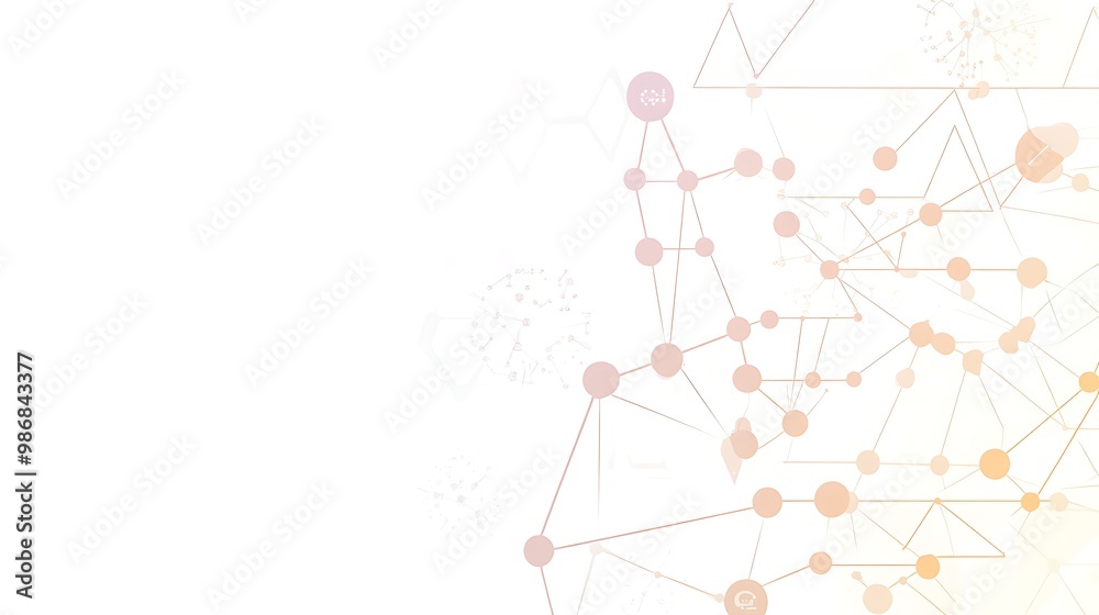 Aufkleber Abstract geometric network pattern with connected dots and lines on white background.