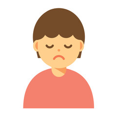 目を瞑る女性のイラスト