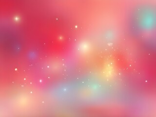Fototapeta premium abstract pastel holographic illustration blur red background with defocused glitter bokeh