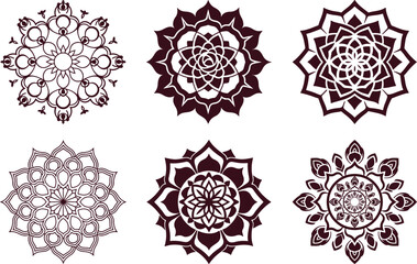 A simple creative mandala design on white background with vector style