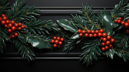 Painting of a street during Christmas, with a Christmas tree e decoration