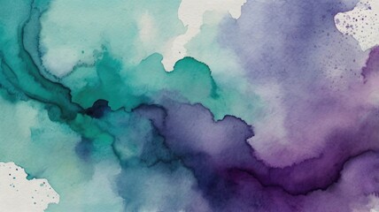 Obraz premium Abstract watercolor paint background featuring a teal color