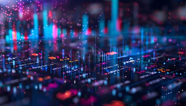 Scatter plot shows rising trading volumes driving stock prices up.