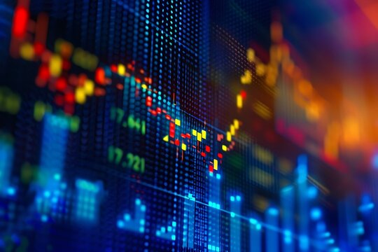 Scatter plot with stock prices rising alongside trading volume.