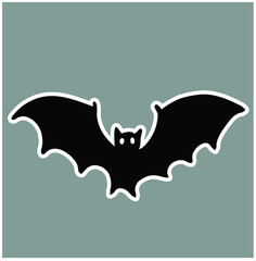 bat silhouette design as halloween illustration, creepy vector with transparent background, dark illustration for halloween