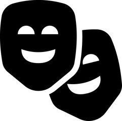 UI theatre mask Vector Icon Illustration. Glyph Style