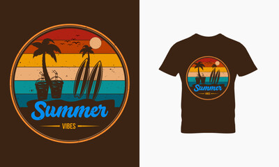 Summer vibes t shirt design 