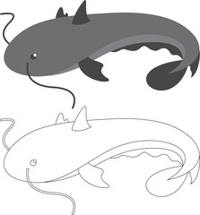 catfish icon for web design needs, vector illustration