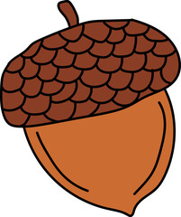 Colorful Acorn Illustration for Fall and Nature Designs