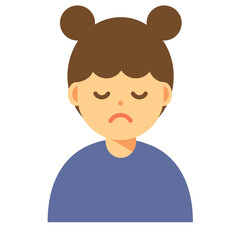 目を瞑る女性のイラスト