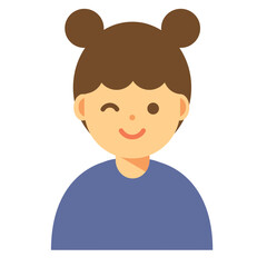 ウインクする女性のイラスト