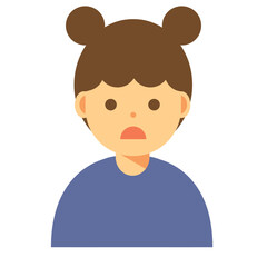 困った顔の女性のイラスト