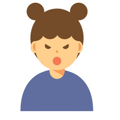 怒った顔の女性のイラスト