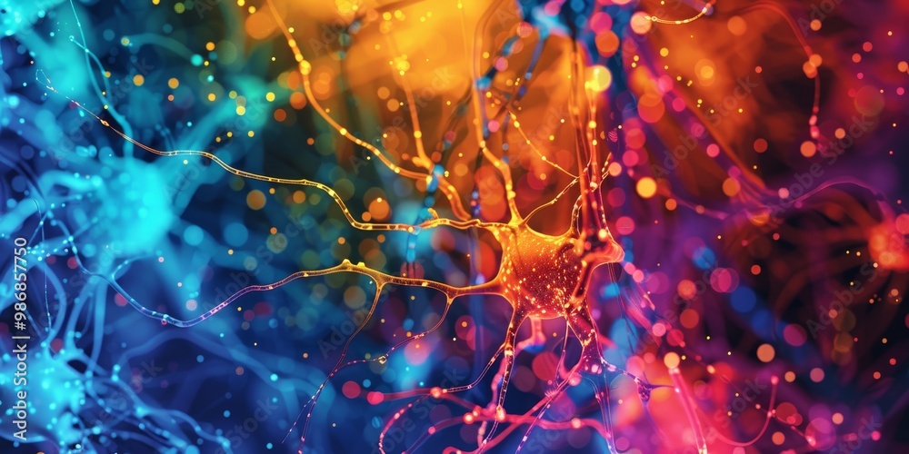 Poster Intricate PET scan image featuring a spectrum of colors to represent metabolic activity, suitable for medical, scientific, and educational imagery