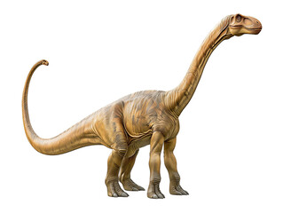 Fototapeta premium Brachiosaurus Dinosaur Isolated on Transparent Background for Educational Materials