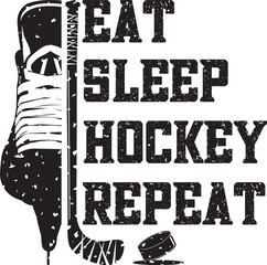 Eat Sleep Hockey Skates Repeat, Ice Skates, Ice Hockey, Winter Sports Cut File