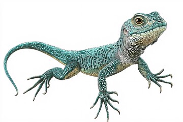 Fototapeta premium A versatile lizard graphic template on a white backdrop, ideal for creative projects, promotional materials, and educational content.
