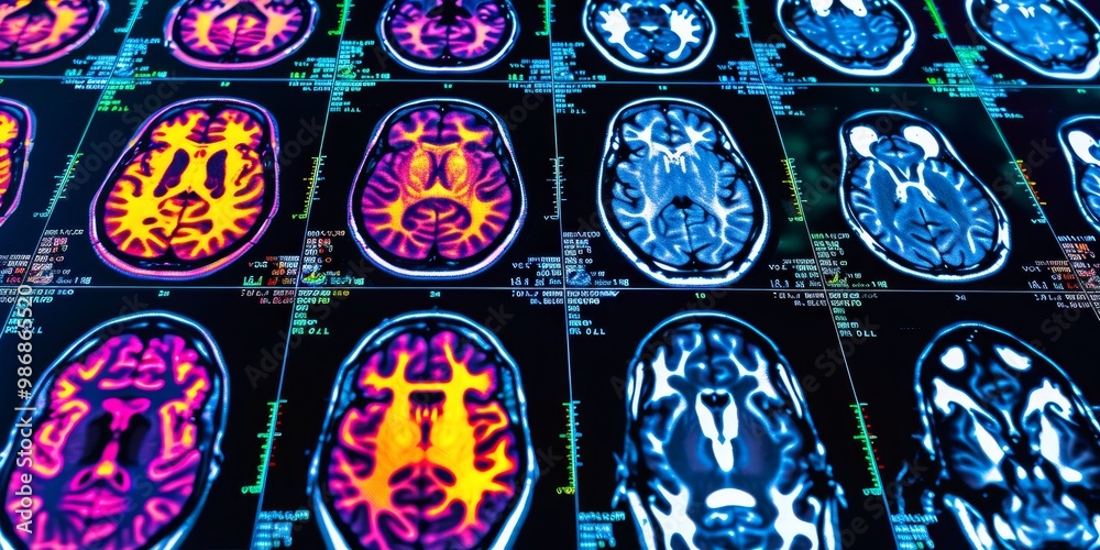 Poster Dynamic PET scan image showcasing a range of colors to highlight areas of metabolic activity, ideal for use in research, healthcare, and educational contexts