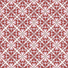 seamless pattern with red flowers