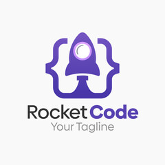 Rocket Code Logo Design Template. Good for Business, Agency, Community and Organization