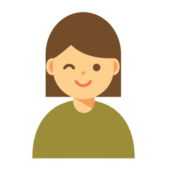 ウインクする女性のイラスト