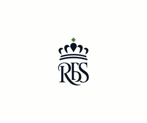 RBS Monogram Logo with Crown – Royal, Luxurious Lettermark Design for Premium Branding
