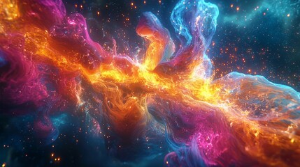 Energetic Fission Chain Reaction in Vibrant 3D Display