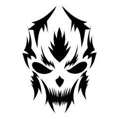 illustration vector graphic of tribal art design abstract devil face