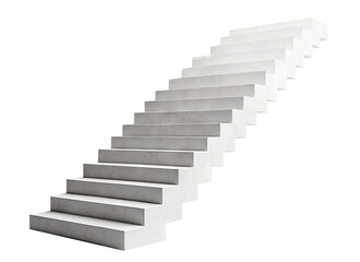 Blank staircase as a business metaphor for success, career or stock growth, isolated on transparent cutout background